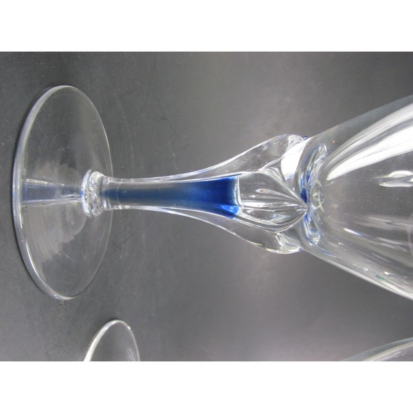 Studio Nova Crystal Large Iced Tea  Goblets Blue Core Bundle of 3 - Picture 3 of 8